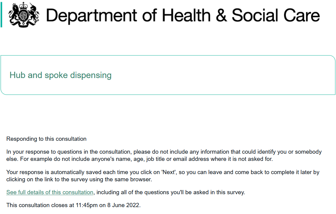 Hub and spoke dispensing consultation Pharmacy Consulting